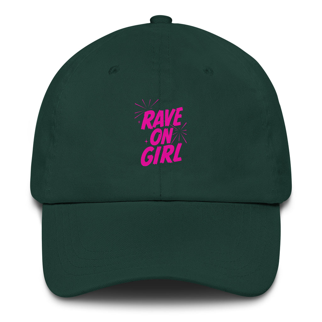 Rave On Girl festival hat in green