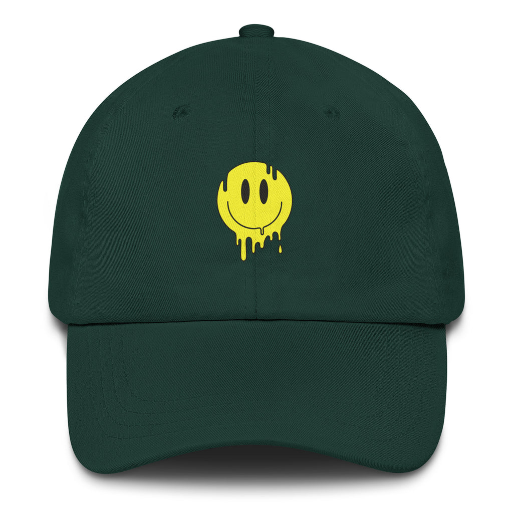 Drippy Smiley Hat psychedelic festival hat in green