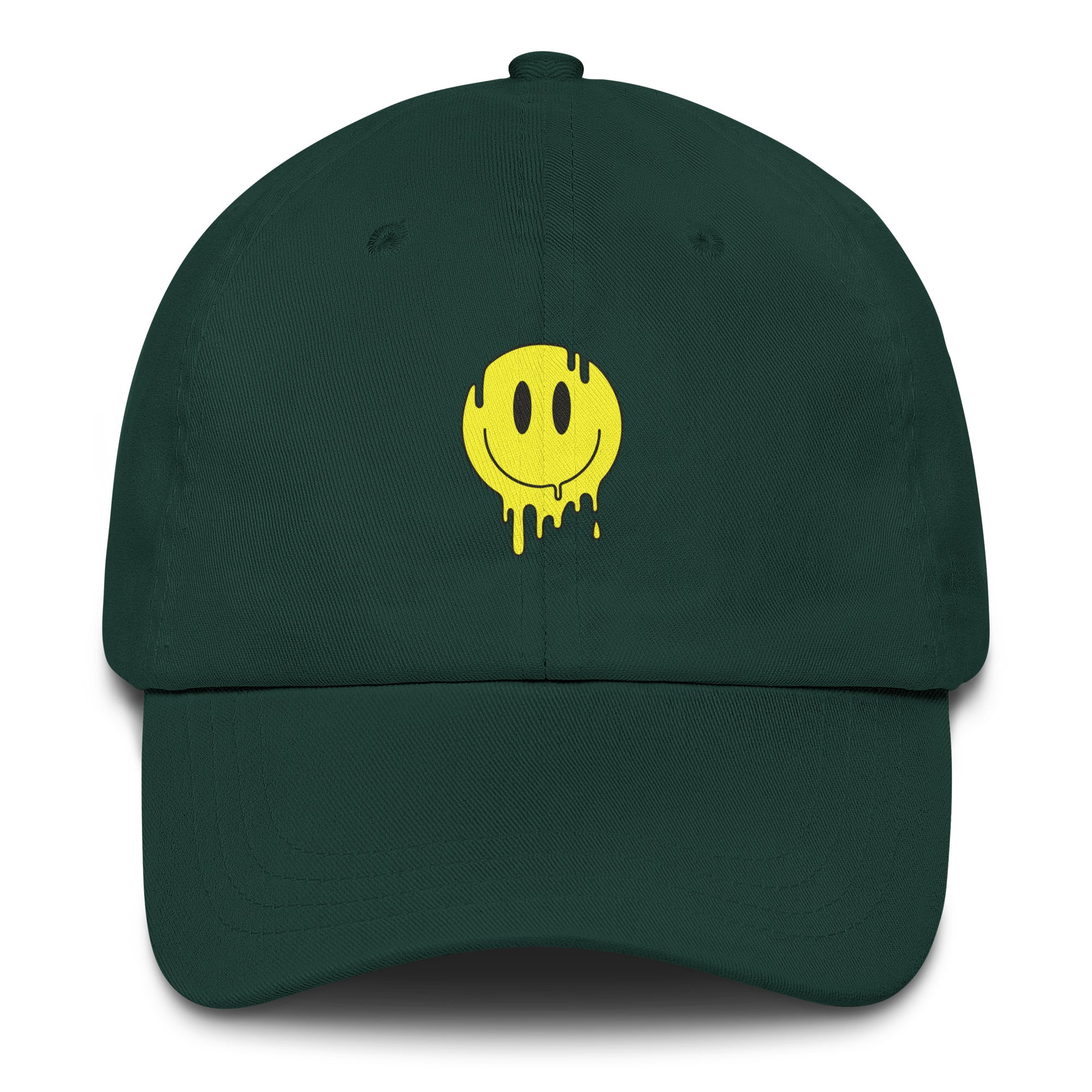 Drippy Smiley Hat psychedelic festival hat in green