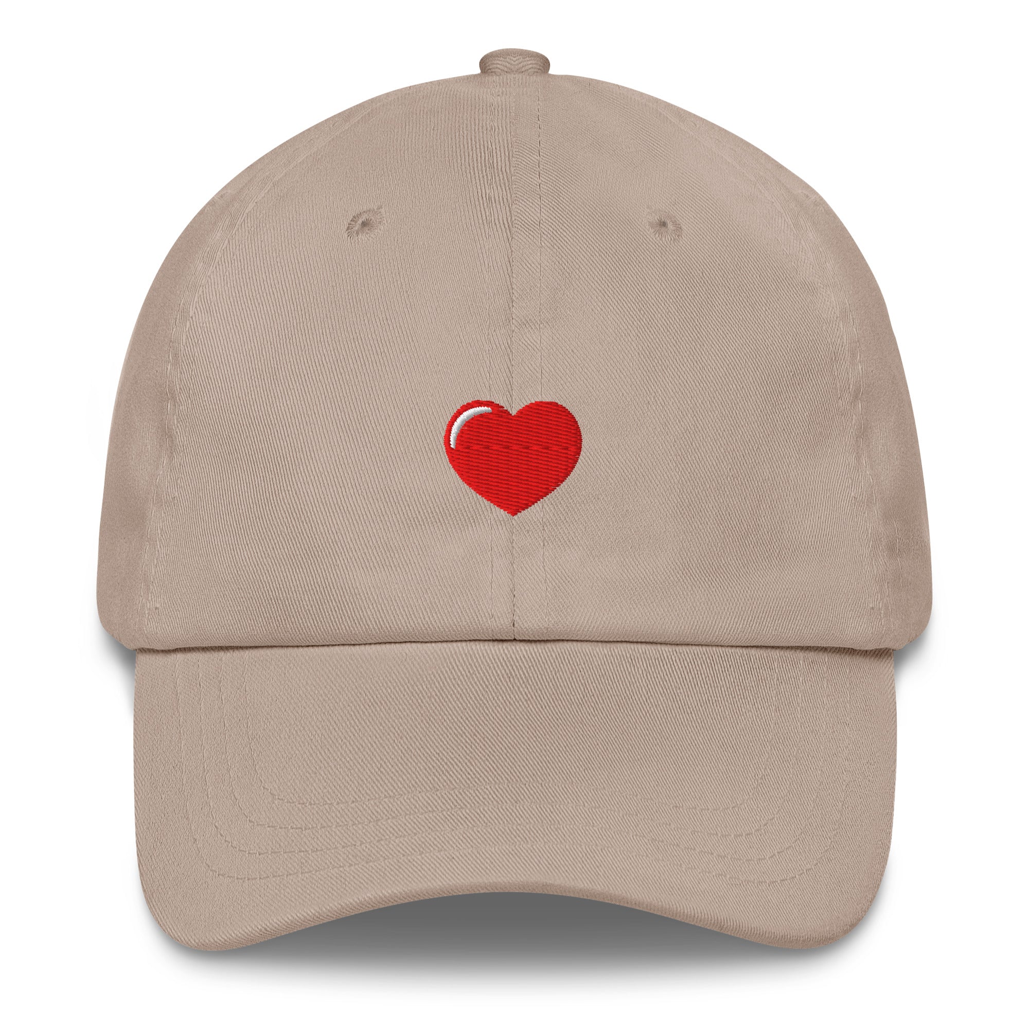 Embroidered Heart Hat in Beige