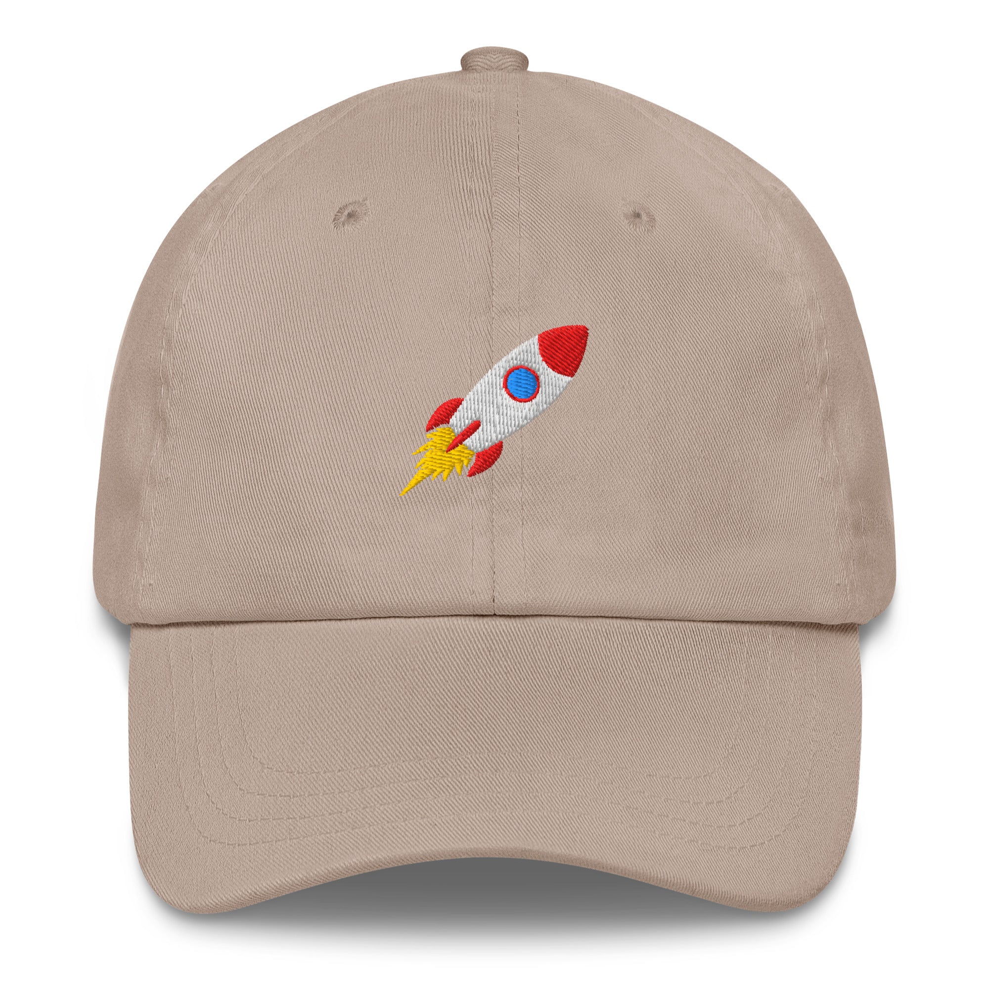 embroidered Rocket Vibes Festival Hat in Beige