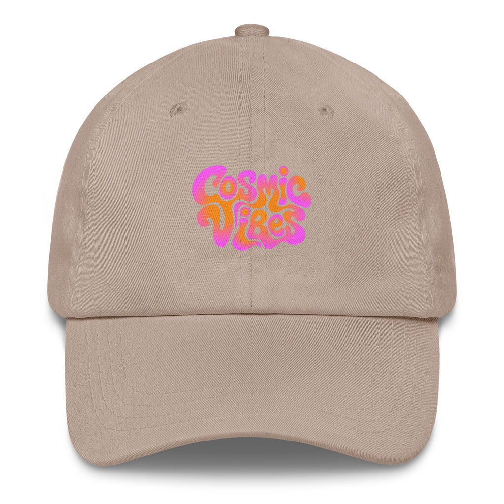 Psychedelic Cosmic Vibes festival hat in beige