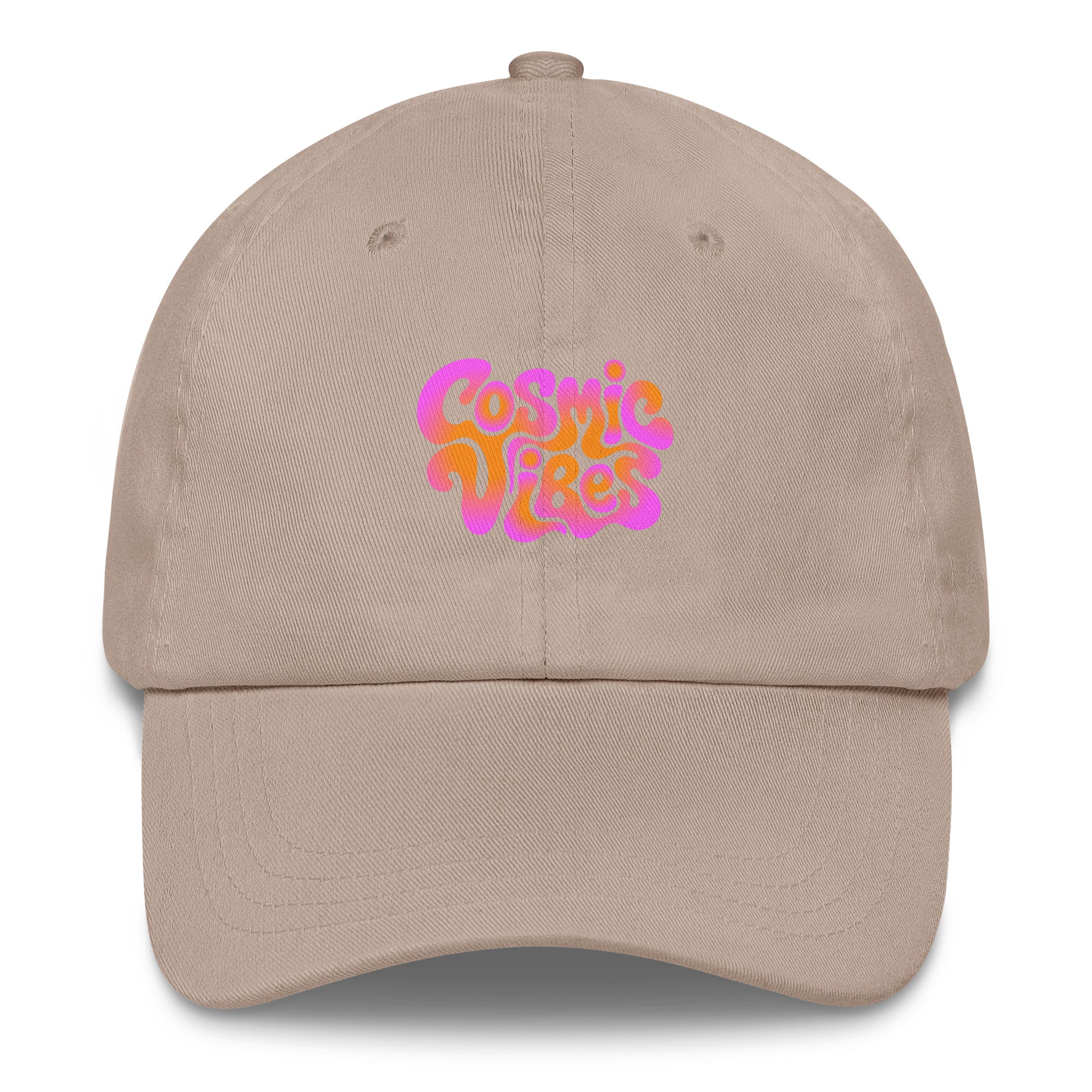 Psychedelic Cosmic Vibes festival hat in beige