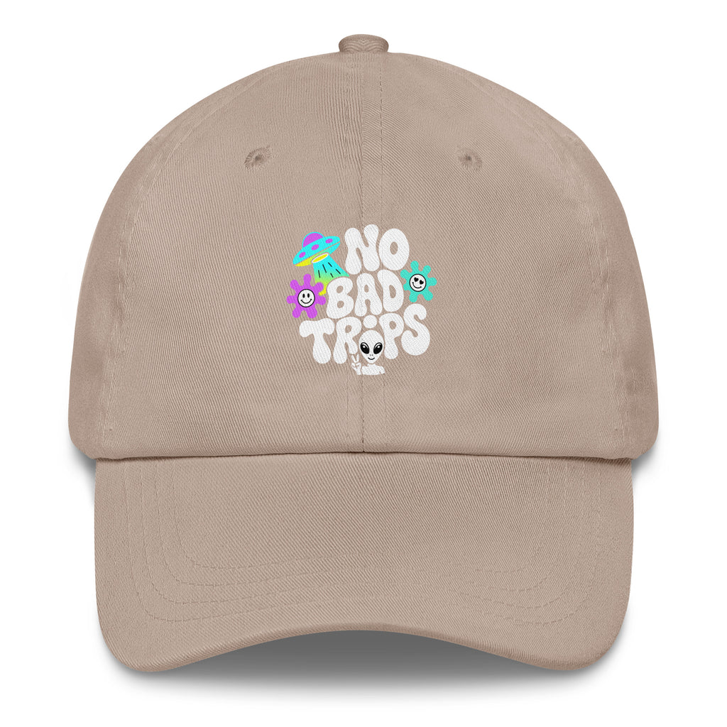 No Bad Trips psychedelic hat in Beige