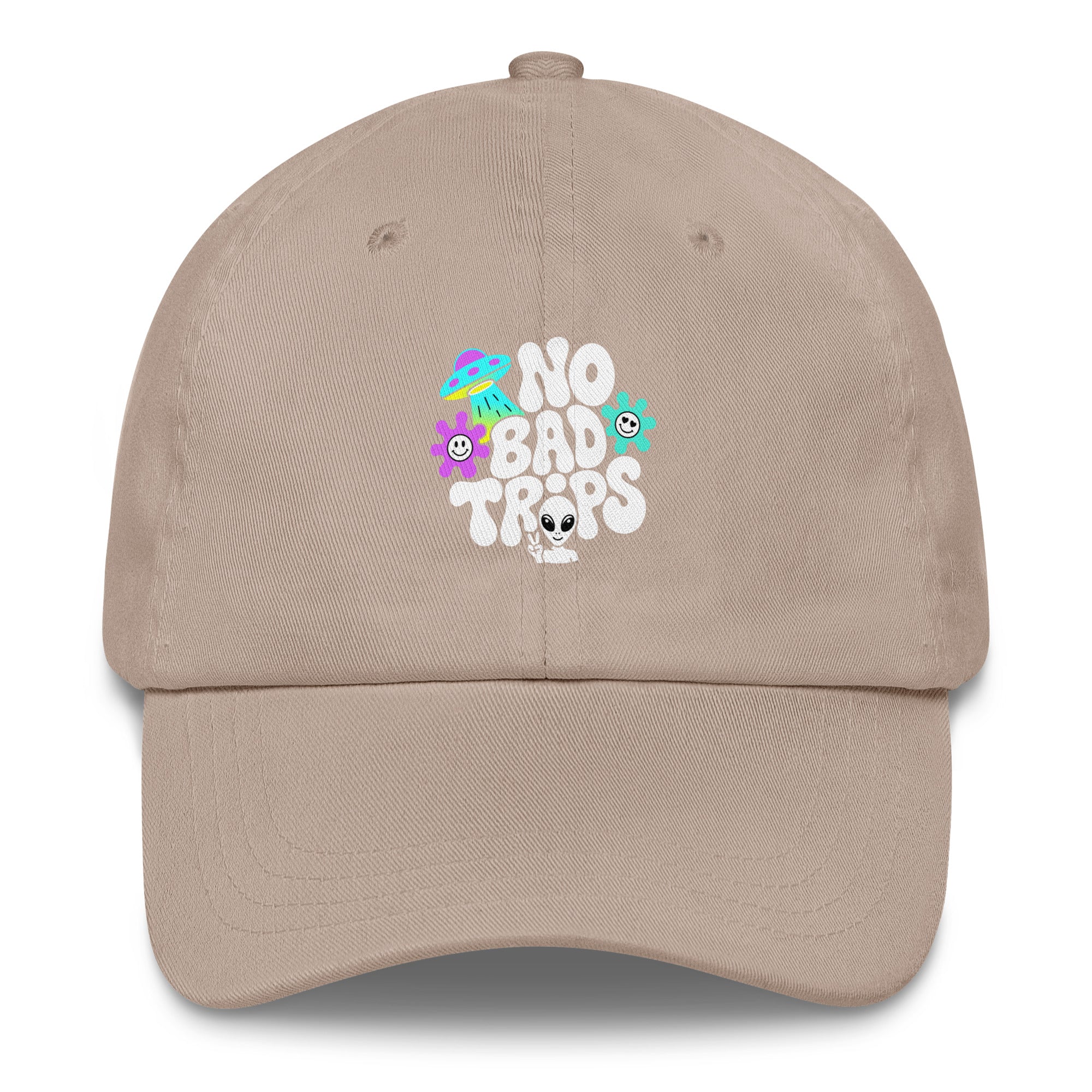 No Bad Trips psychedelic hat in Beige