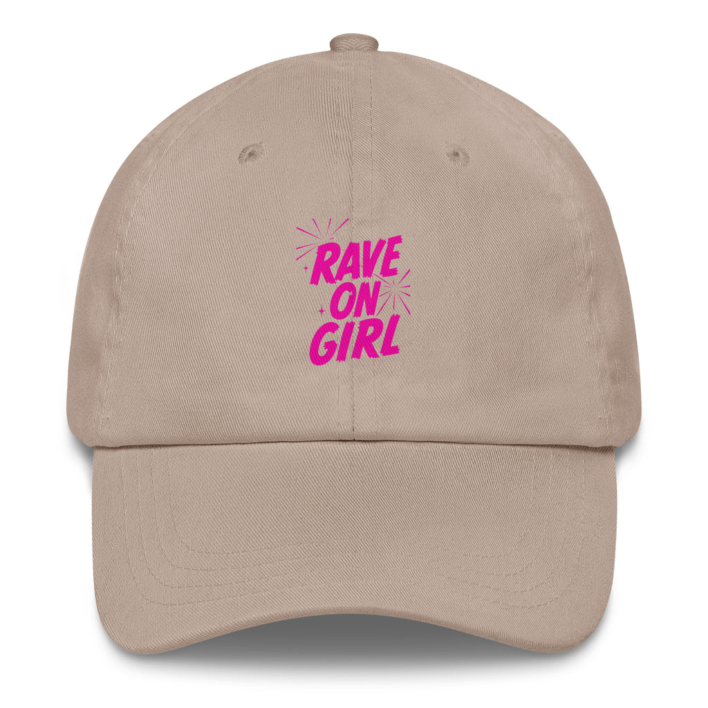 Rave On Girl festival hat in stone color