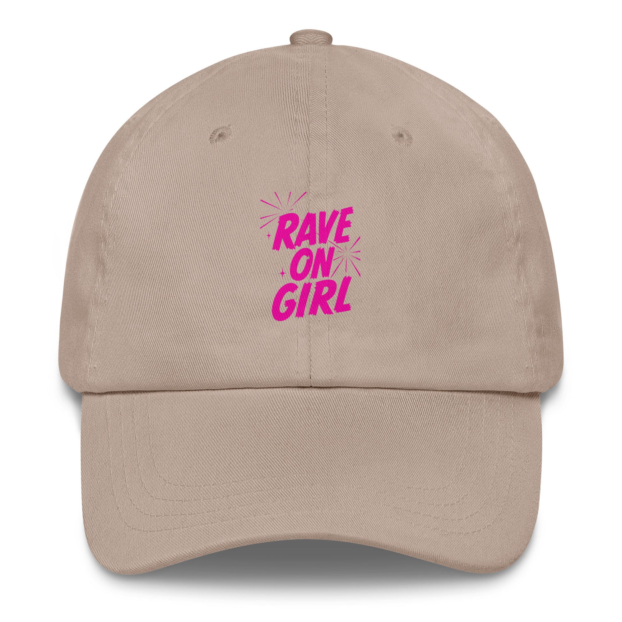Rave On Girl festival hat in stone color
