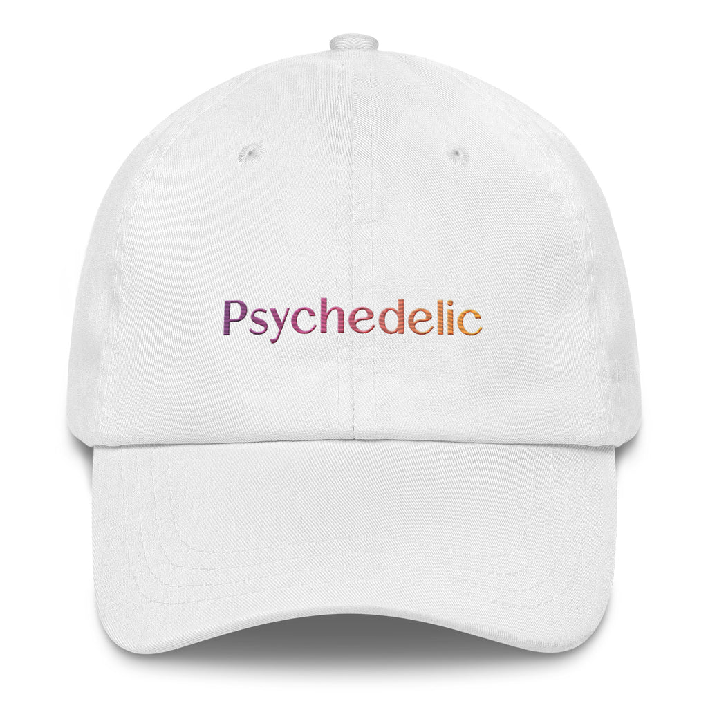 Psychedelic Embroidered Hat in white