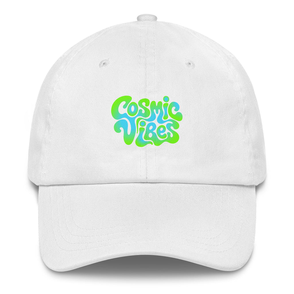 Psychedelic Cosmic Vibes festival hat in white