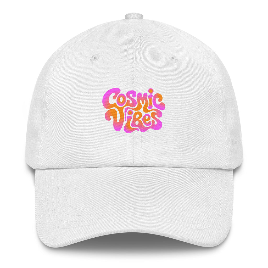 Psychedelic Cosmic Vibes festival hat in white