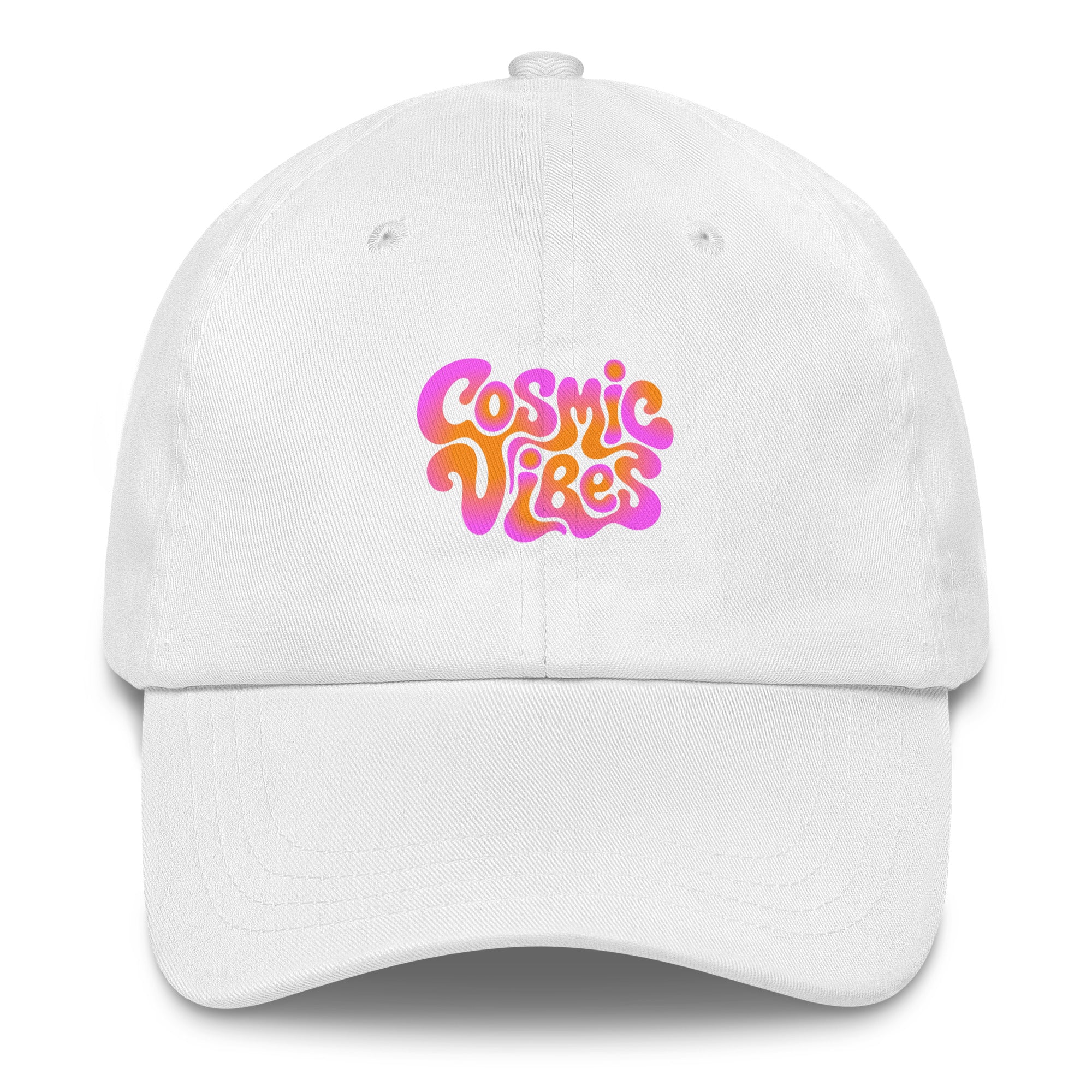 Psychedelic Cosmic Vibes festival hat in white