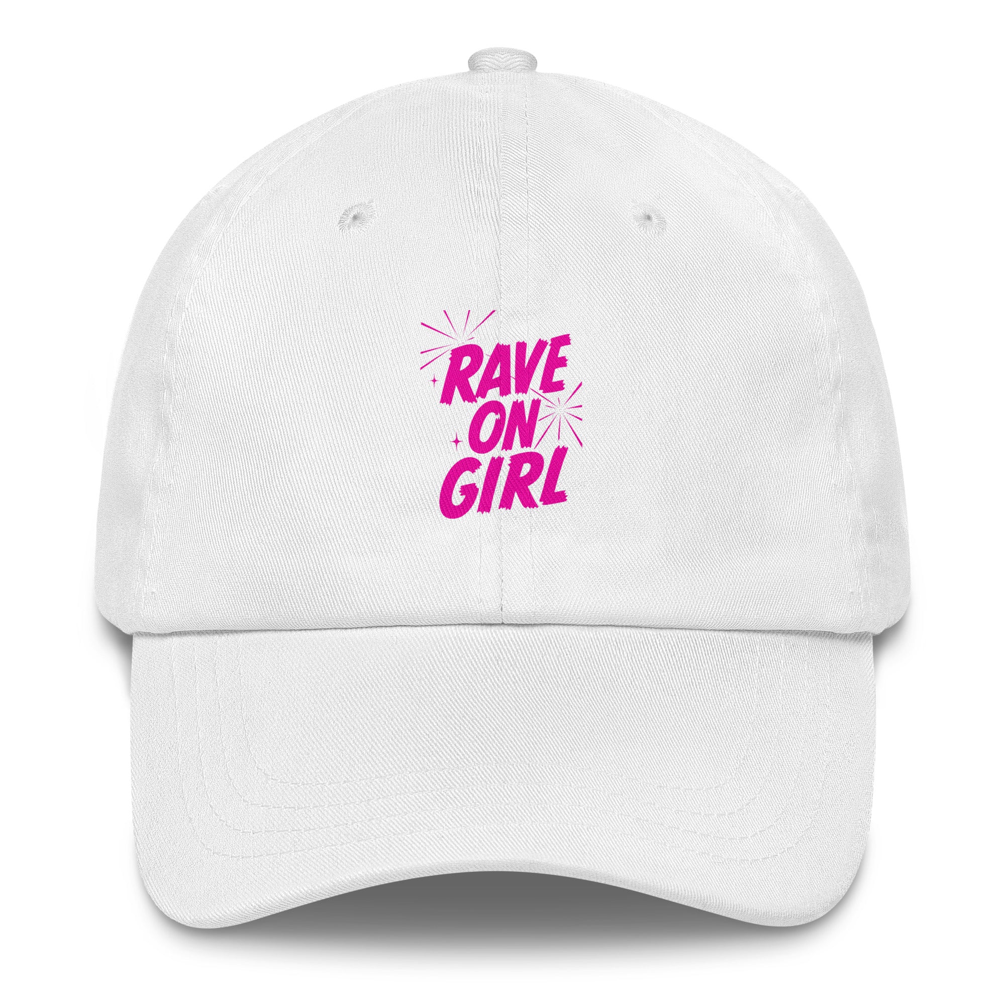 Rave On Girl festival hat in white
