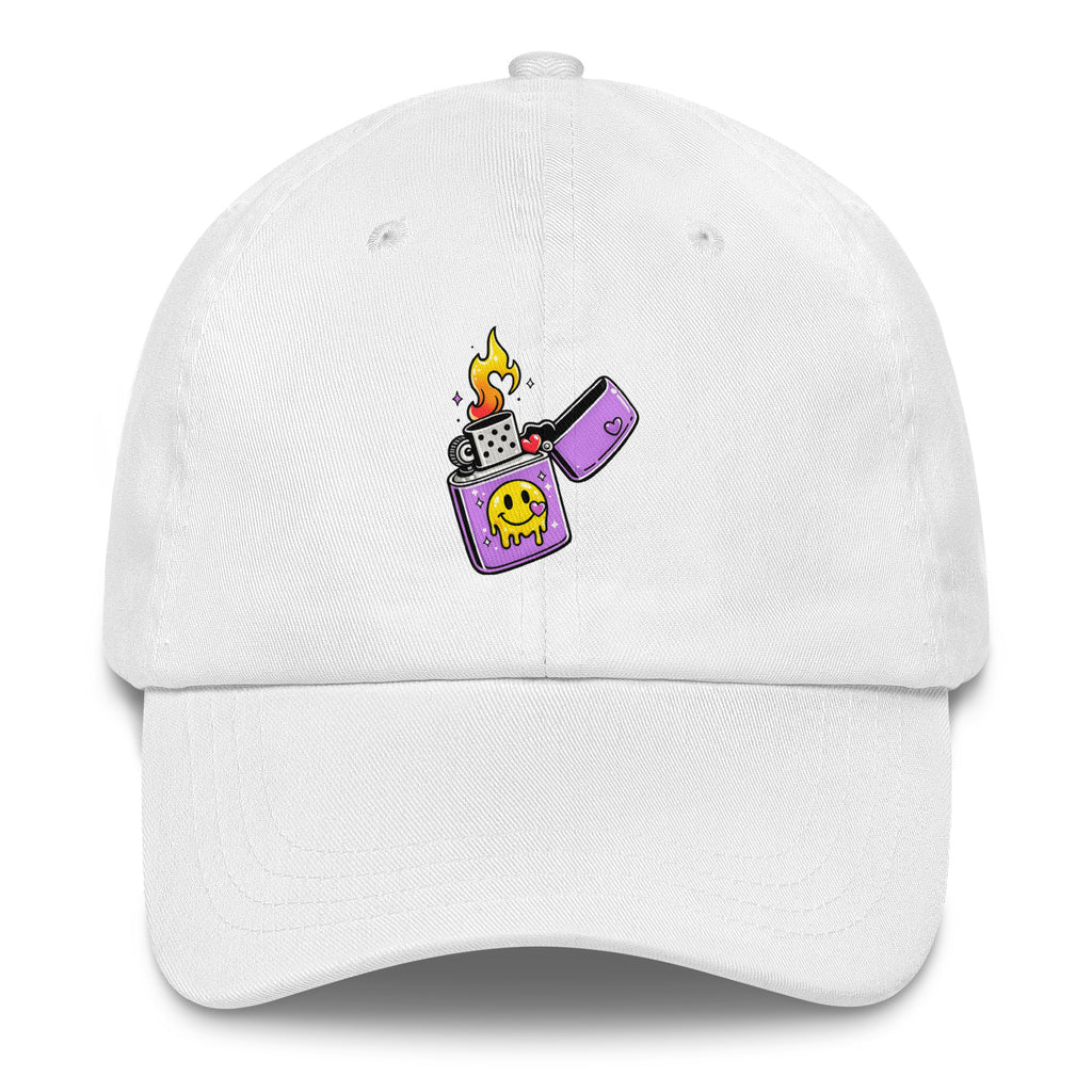 Lit Vibes psychedelic festival hat in white