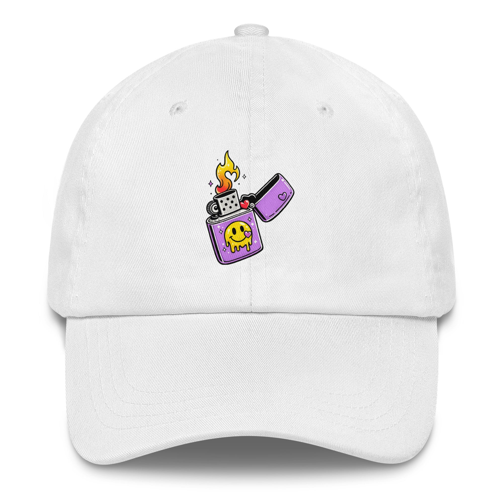 Lit Vibes psychedelic festival hat in white