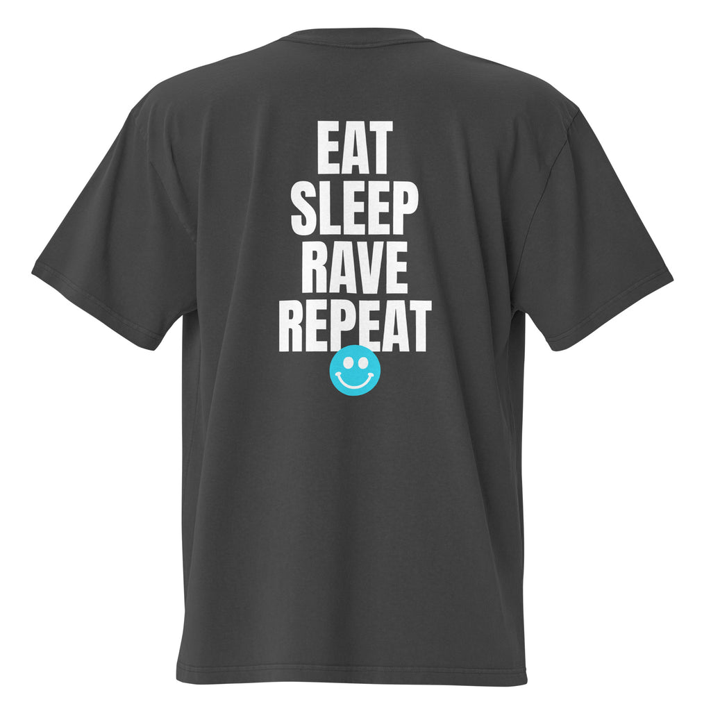 Rave Tshirt Eat Sleep Rave Repeat Oversized Faded T-Shirt