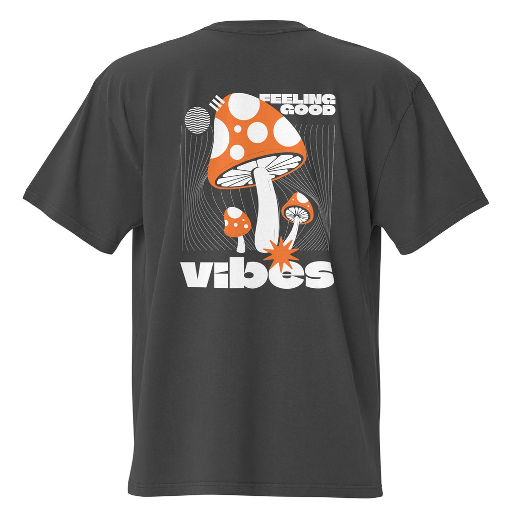 Feeling Good Vibes Oversized Faded T-Shirt