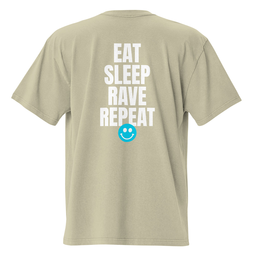 Rave Tshirt Eat Sleep Rave Repeat Oversized Faded T-Shirt