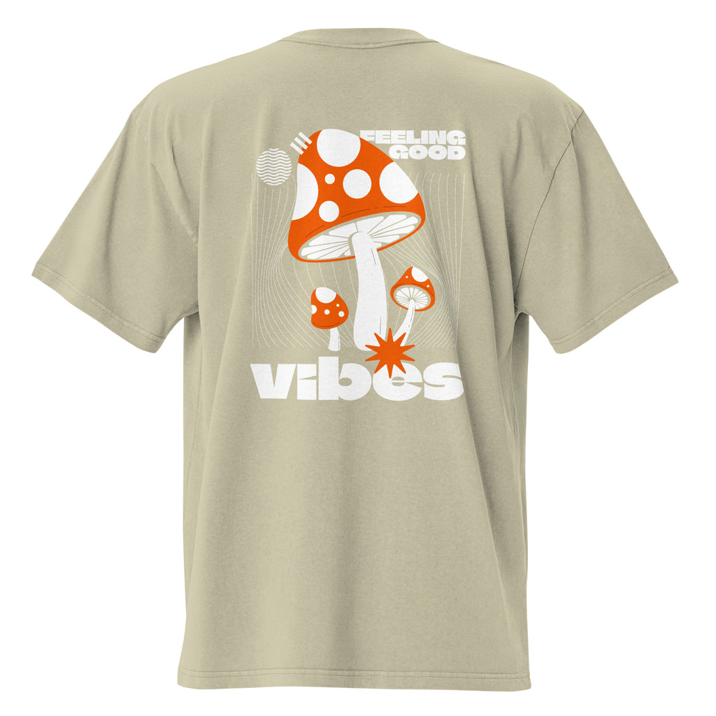 Feeling Good Vibes Oversized Faded T-Shirt