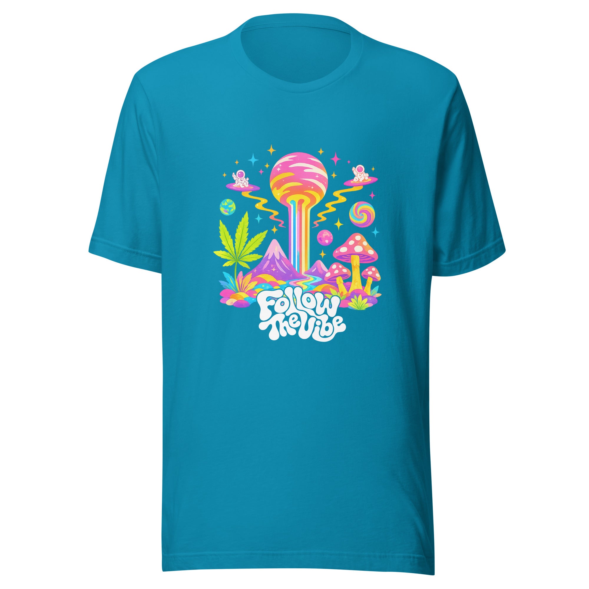 Follow The Vibe Psychedelic T-Shirt in Blue 