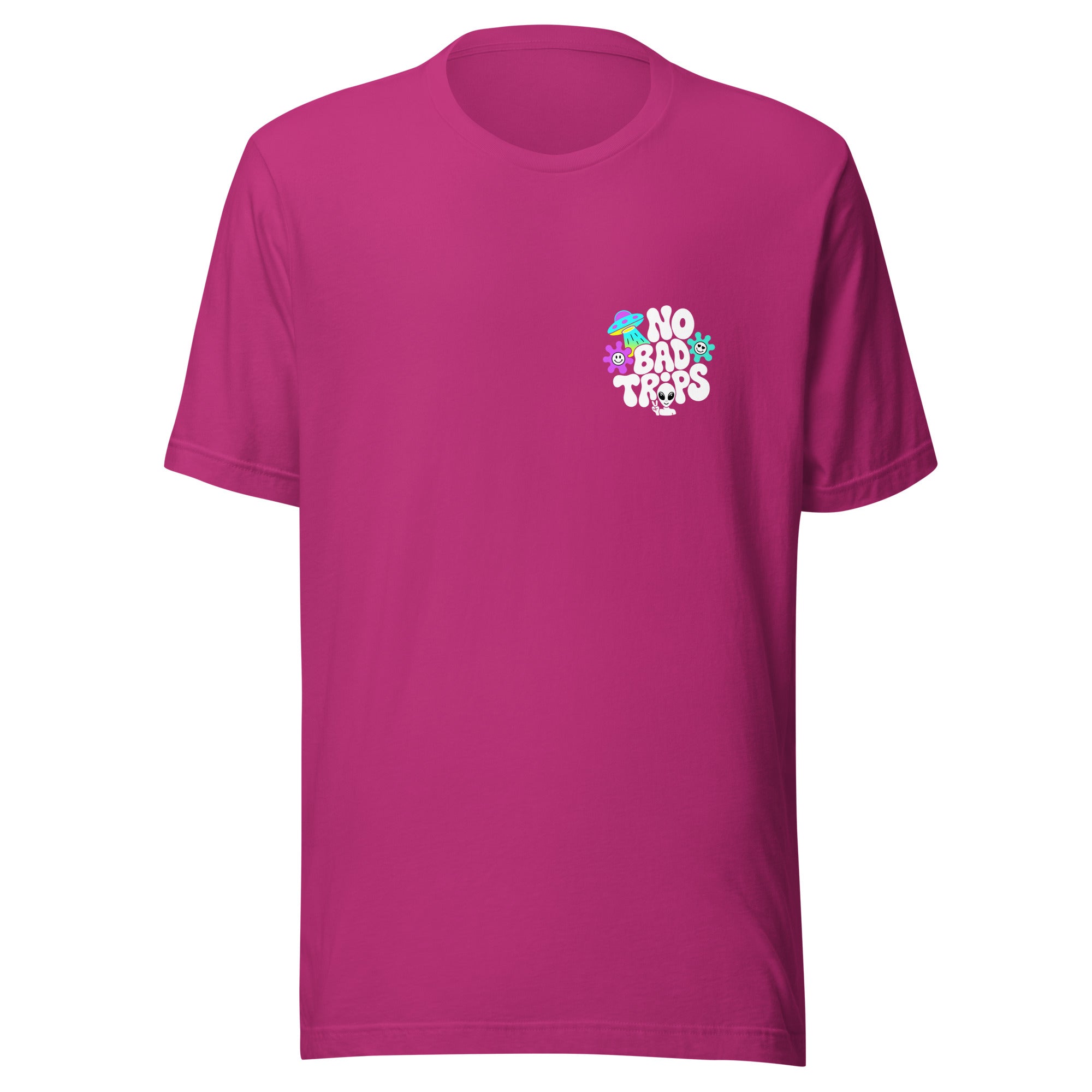 Trippy Festival No Bad Trips T-Shirt in Pink