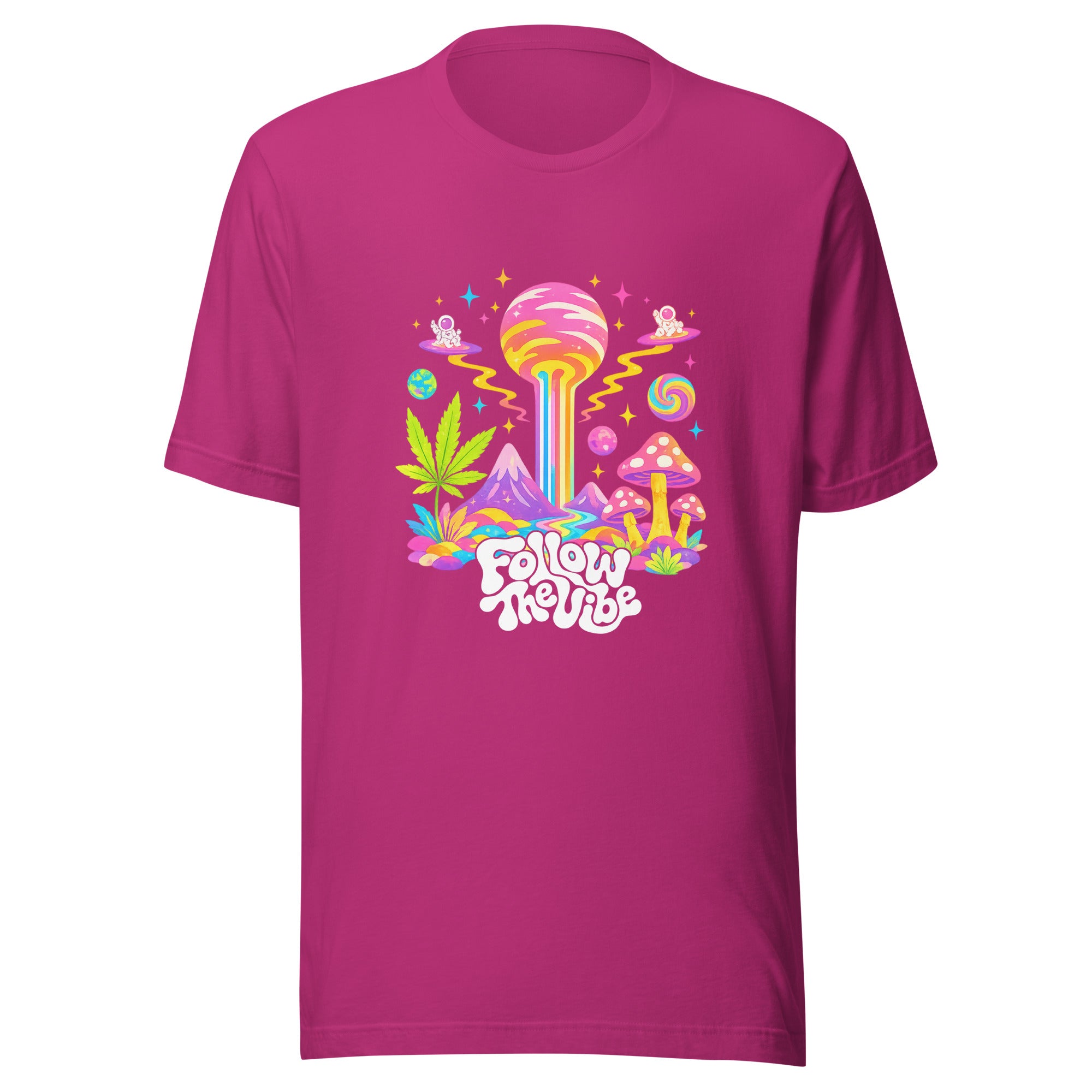 Follow The Vibe Psychedelic T-Shirt in Pink 