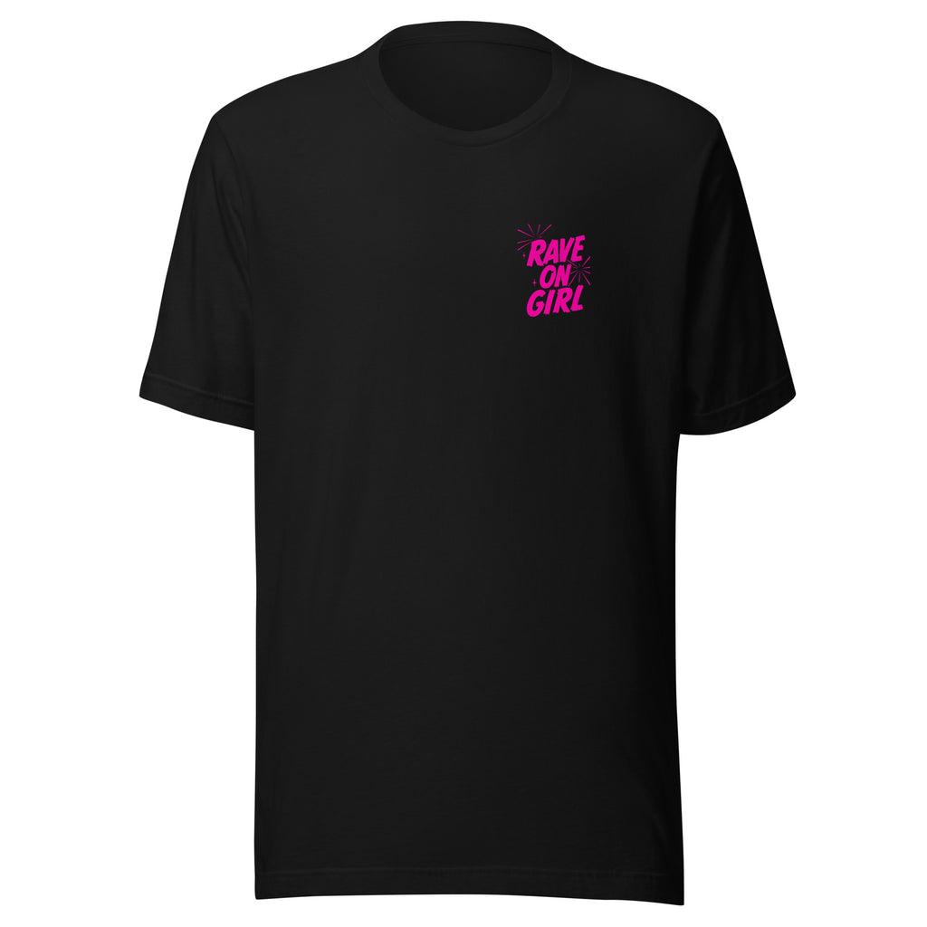 Rave On Girl T-Shirt in black