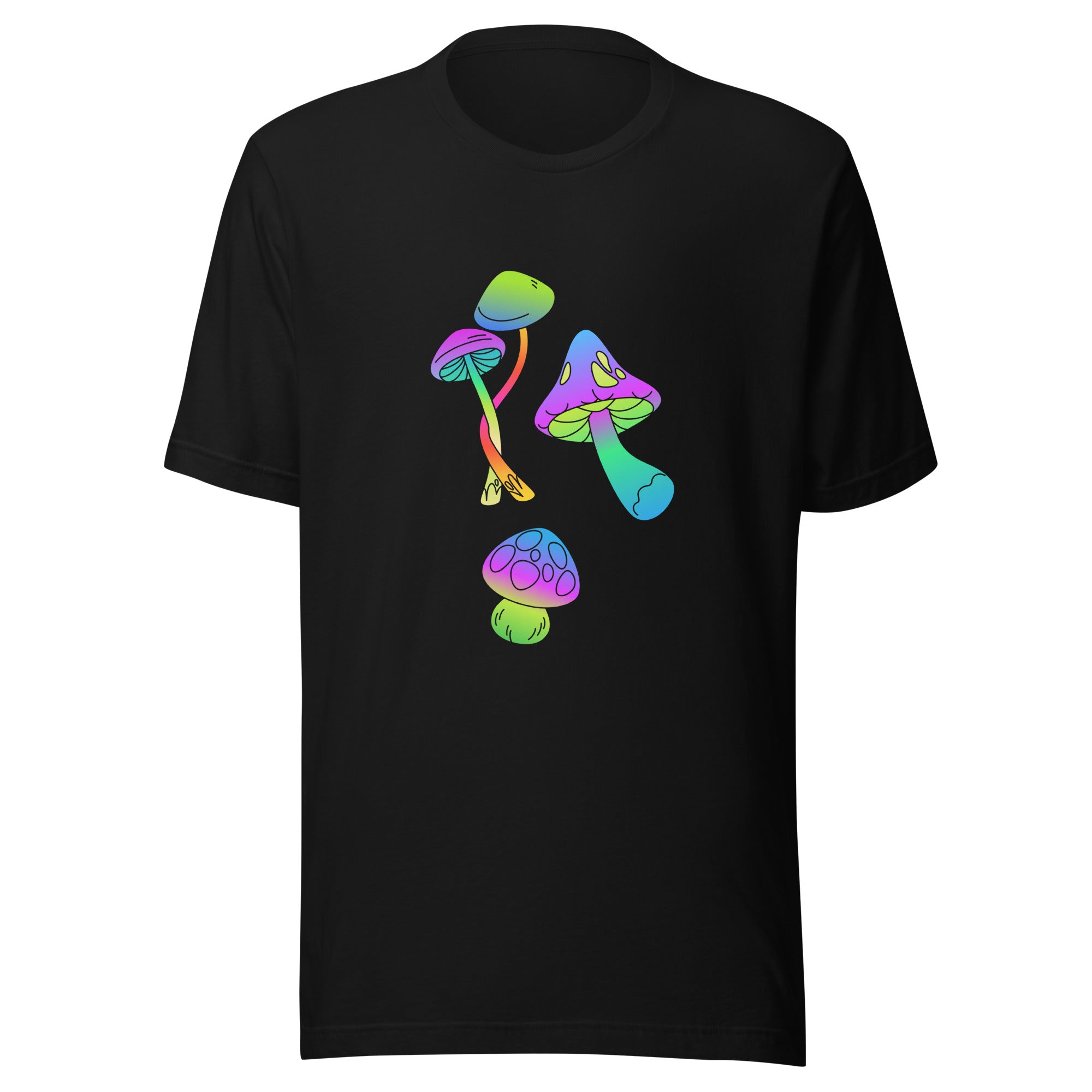 Neon Mushrooms T-Shirt in black 