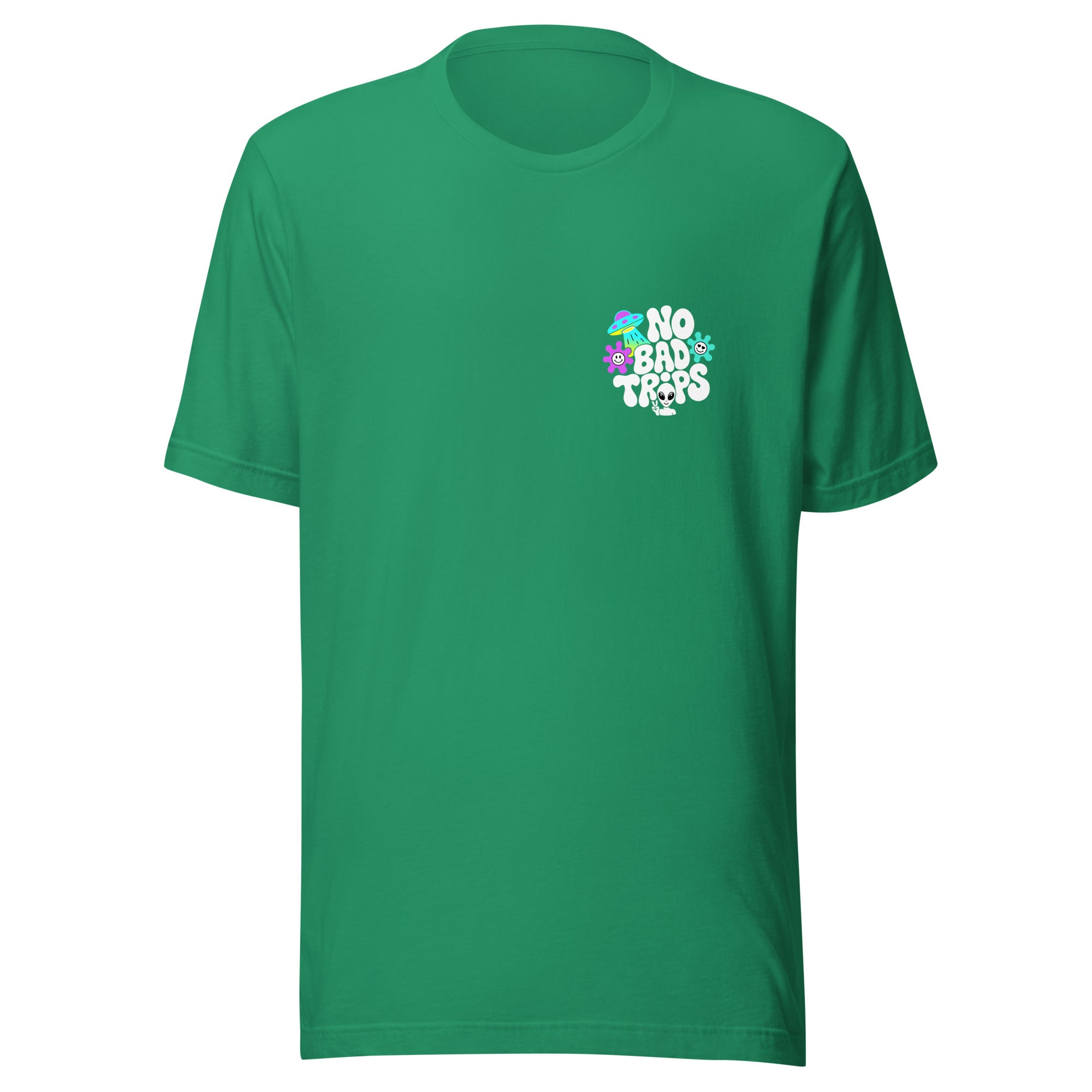 Trippy Festival No Bad Trips T-Shirt in Green