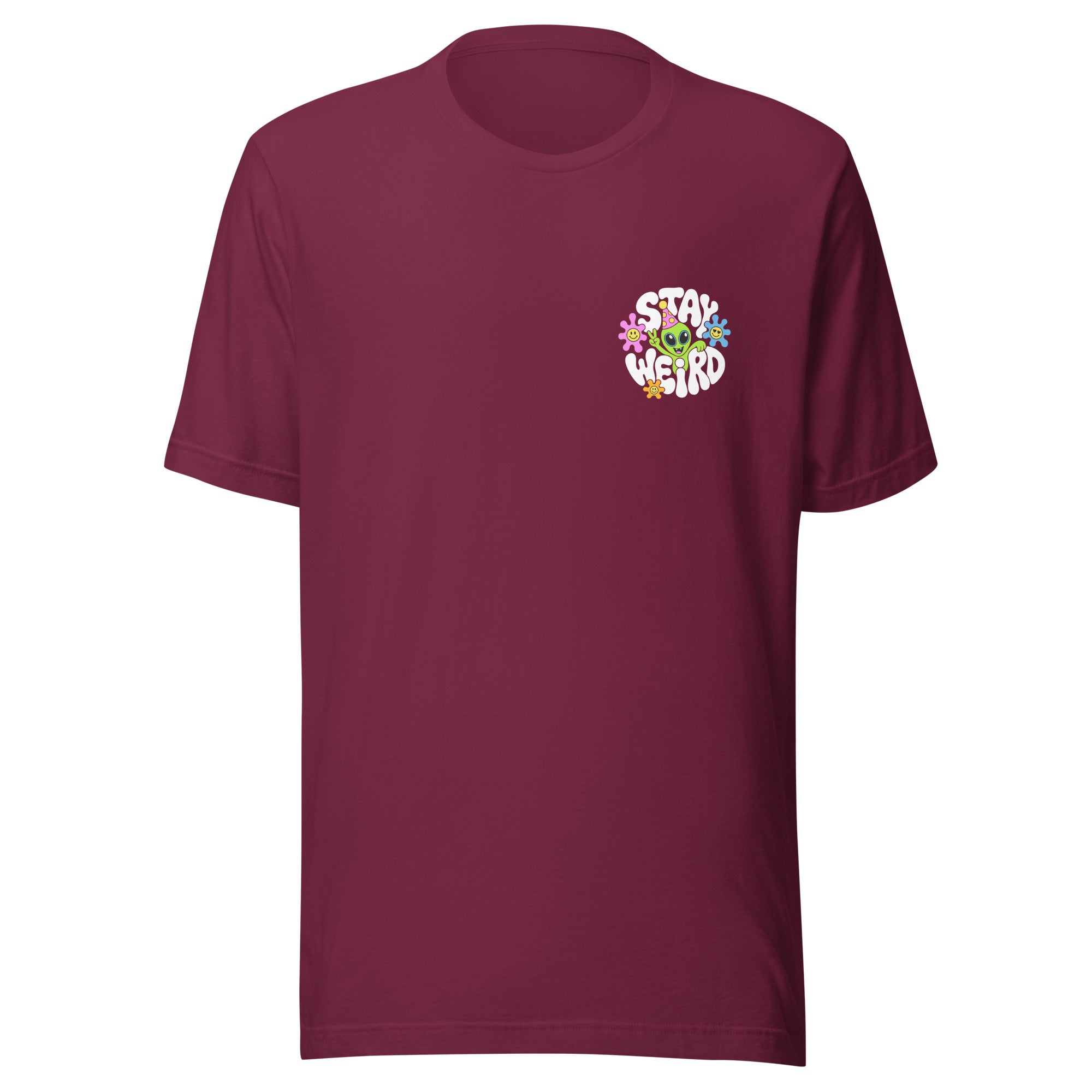 Festival Stay Weird T-Shirt in Cranberry