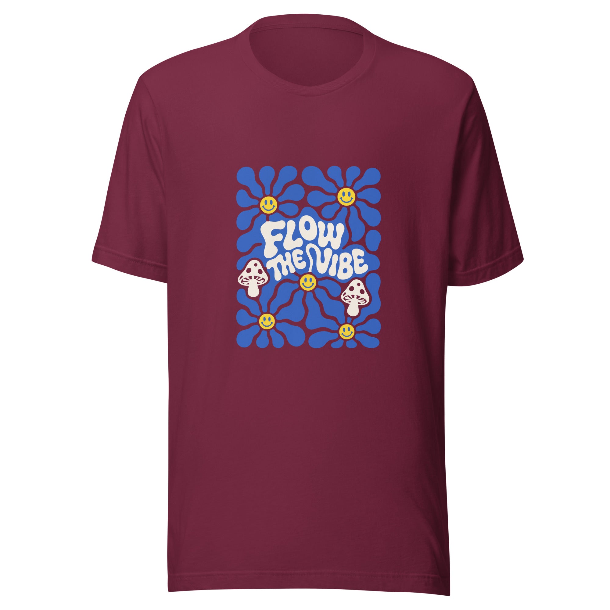 Follow The Vibe Retro Bloom T-Shirt in cranberry