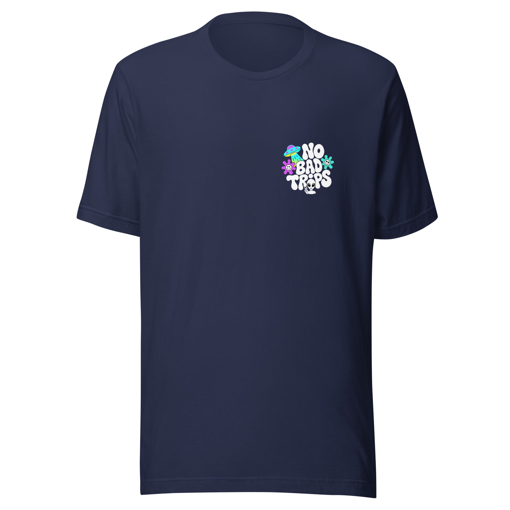 Trippy Festival No Bad Trips T-Shirt in navy