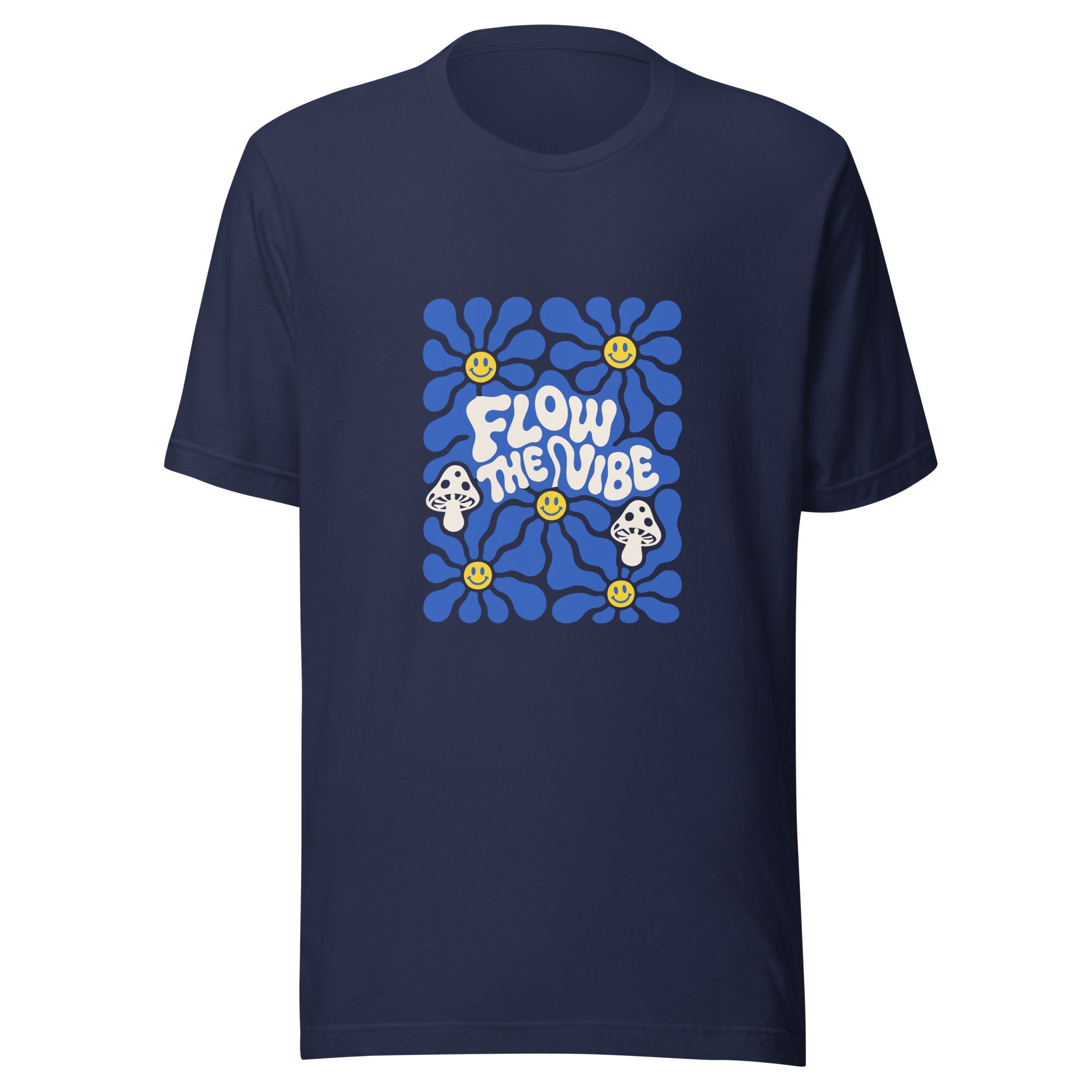 Follow The Vibe Retro Bloom T-Shirt in navy