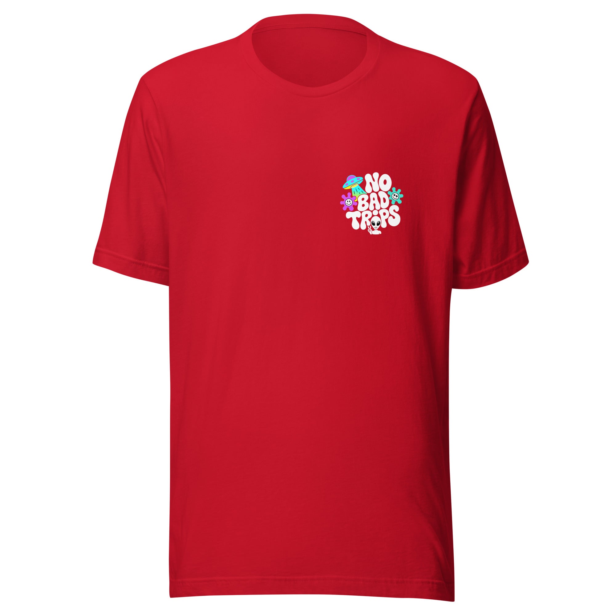 Trippy Festival No Bad Trips T-Shirt in Red