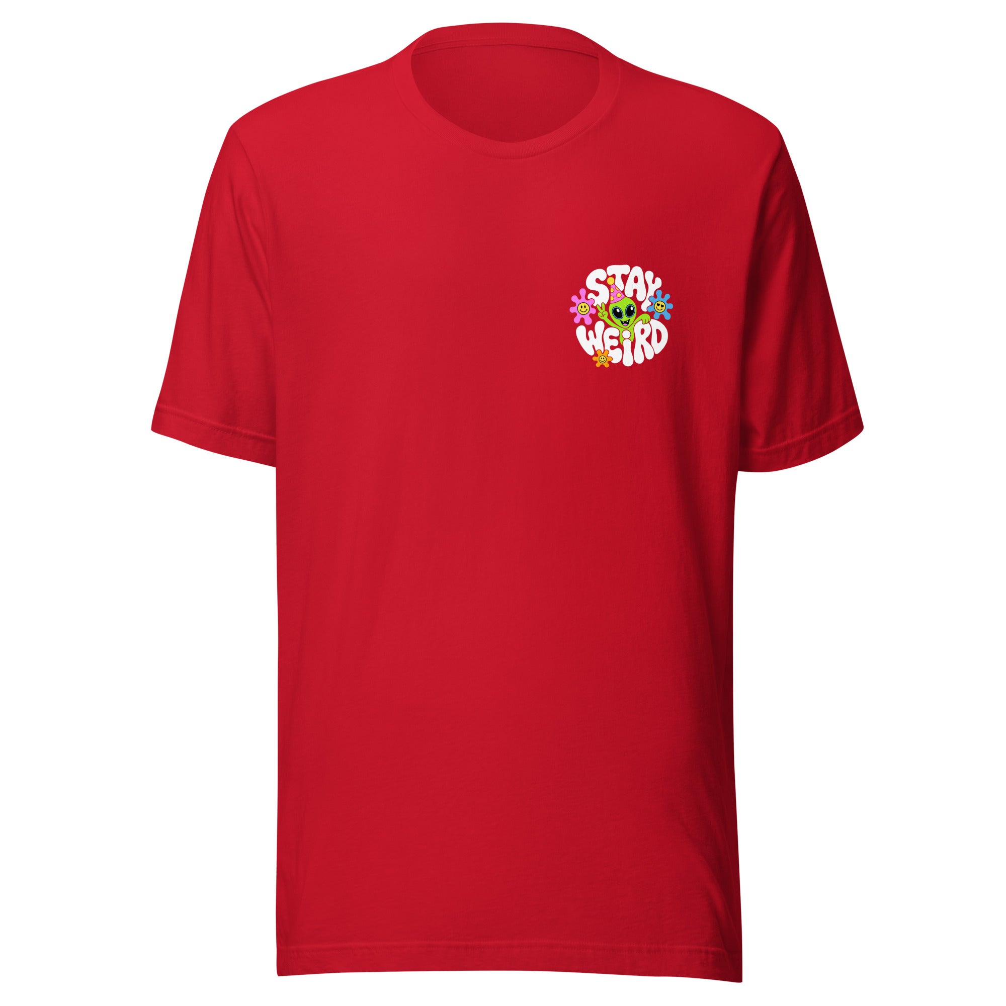 Festival Stay Weird T-Shirt in Red