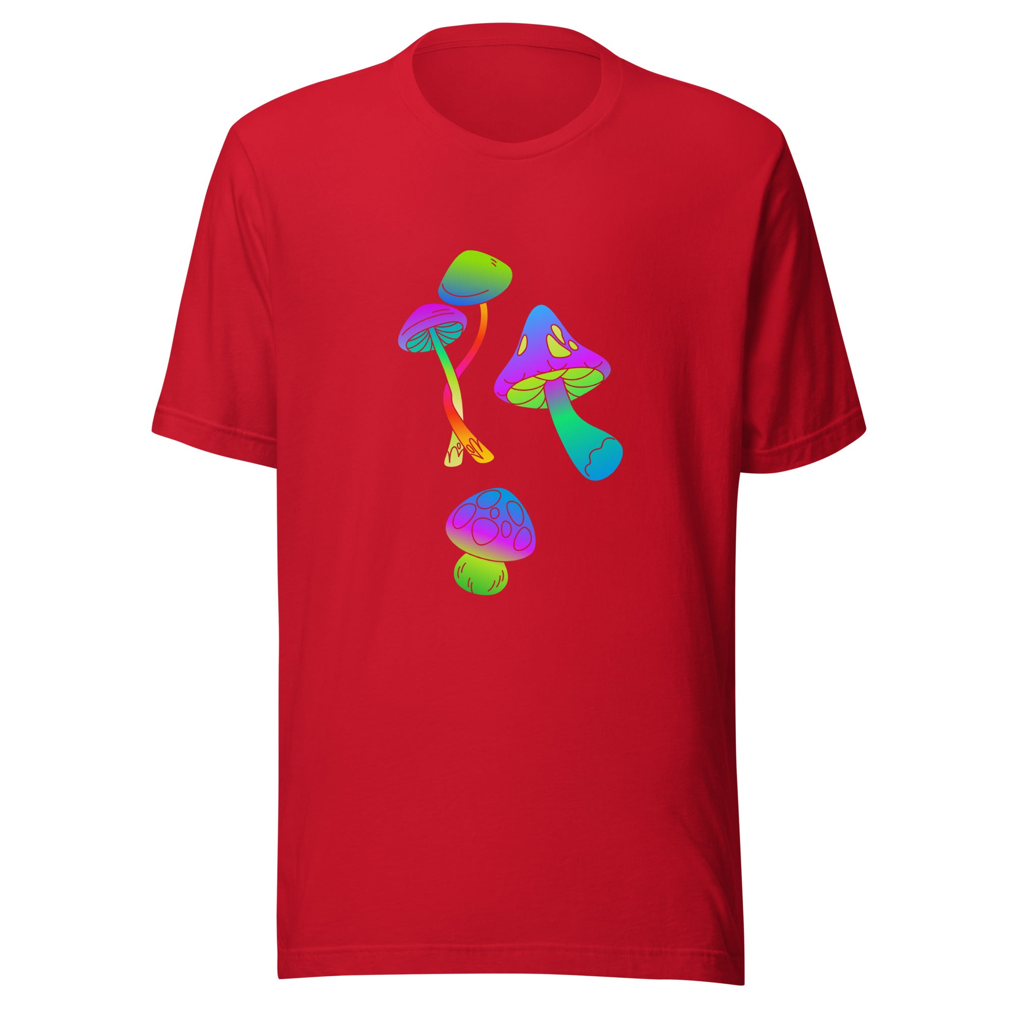 Neon Mushrooms T-Shirt in Red 