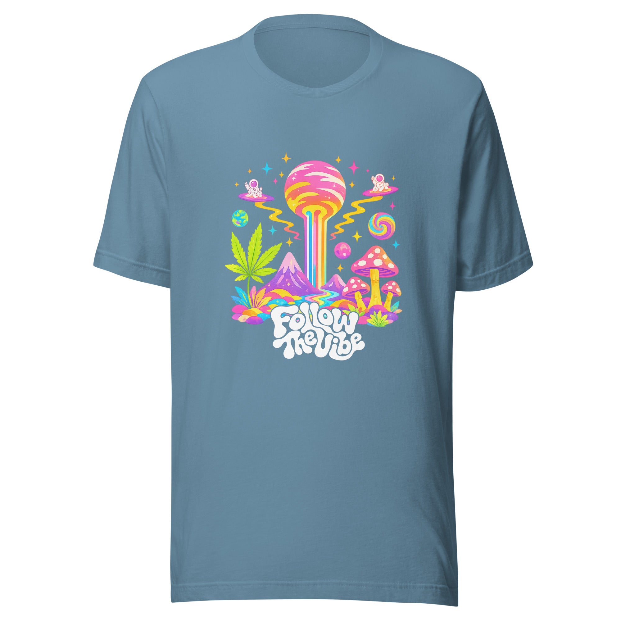 Follow The Vibe Psychedelic T-Shirt in Blue 