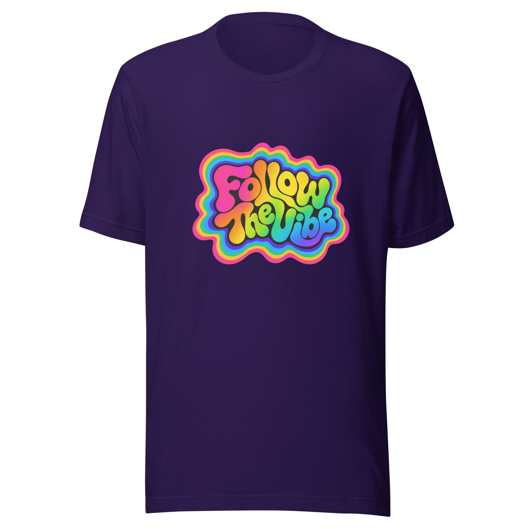 Follow The Vibe Rainbow T-Shirt in purple 