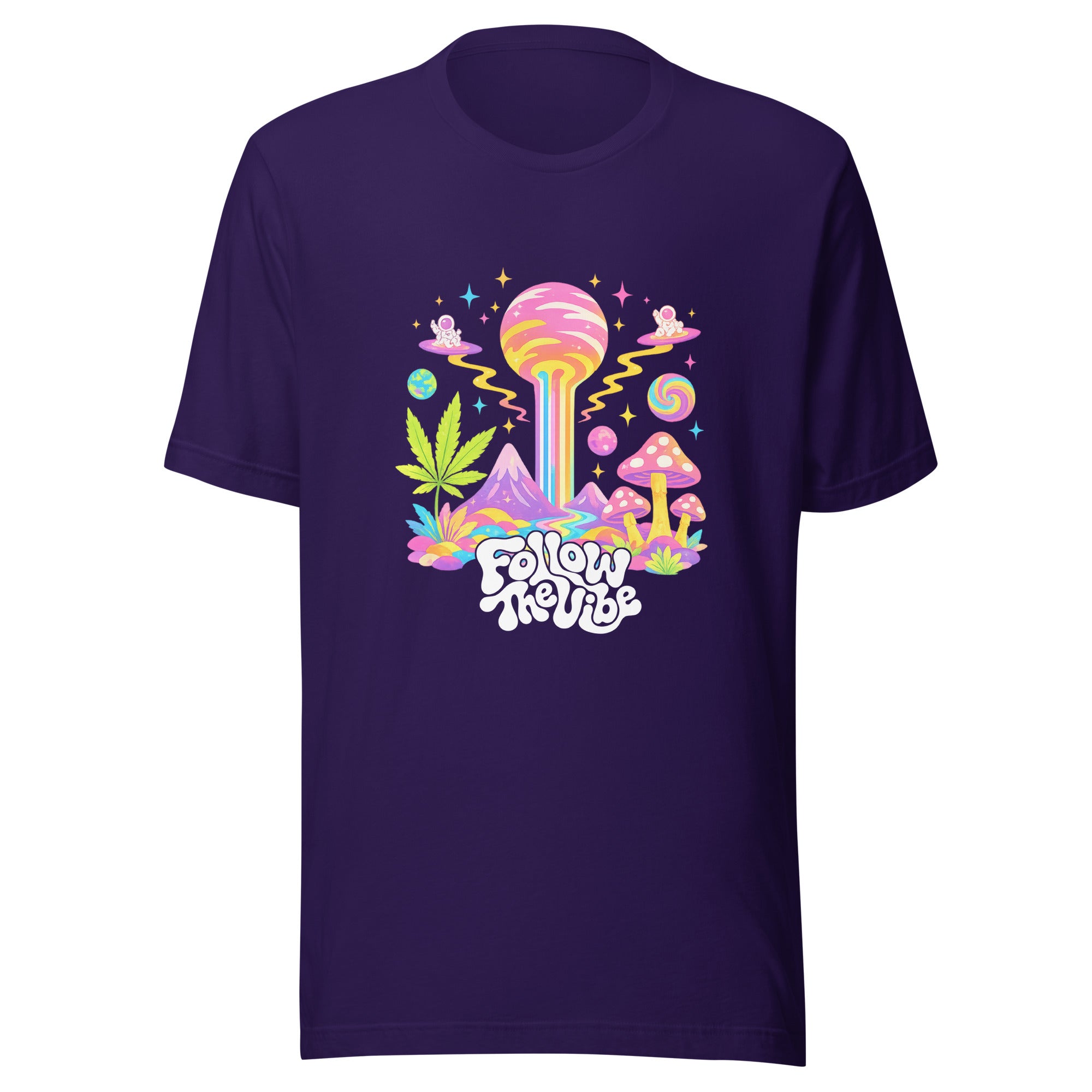 Follow The Vibe Psychedelic T-Shirt in purple 