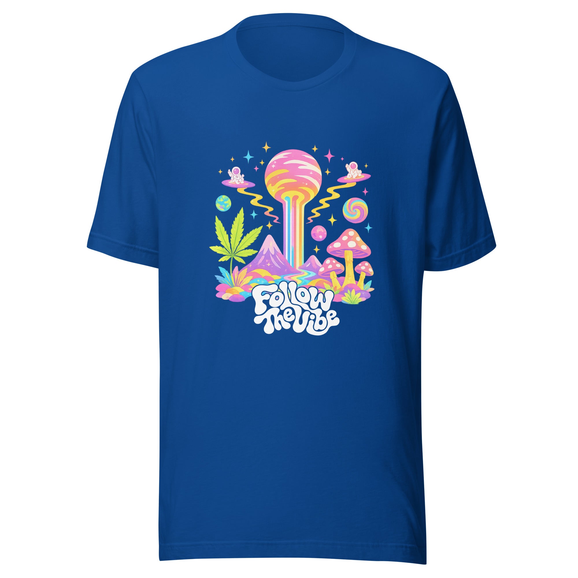 Follow The Vibe Psychedelic T-Shirt in Blue 